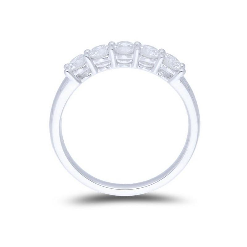 Round Cut 0.8 Ct Diamonds in 14K White Gold 1981 Classic collection Wedding Band Ring For Sale