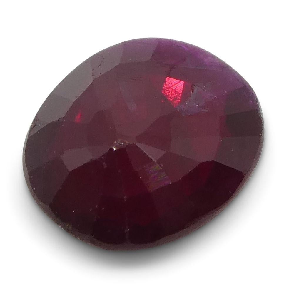0.8 ct Oval Ruby Mozambique In New Condition For Sale In Toronto, Ontario