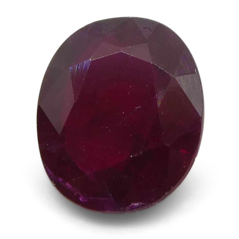 Women's or Men's 0.8 ct Oval Ruby Mozambique For Sale