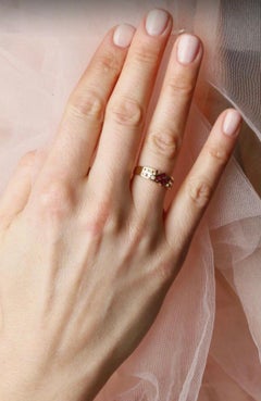 0.8 Ct Ruby Diamond 18K Yellow Gold Ring