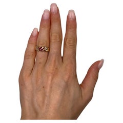 0,8 Karat Rubin-Diamant-Ring aus 18 Karat Gelbgold
