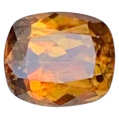 0.8 Cts Honey Color Yellow Sphene (Titanite) Gemstone Cushion Cut For Jewelry