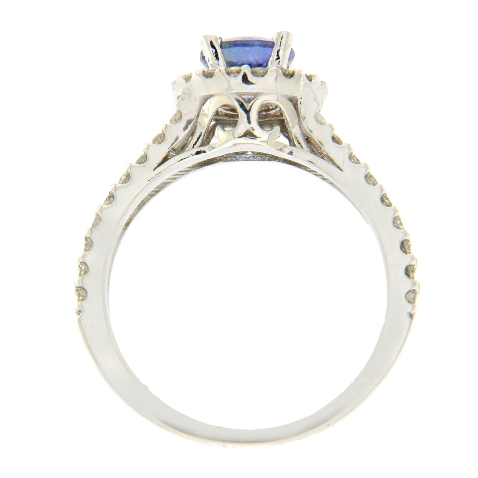 Type: Ring
Top:9 mm
Band Width: 2.4 mm
Metal: White Gold
Metal Purity: 14K
Size:6 to 9
Hallmarks: 14K
Total Weight: 4 Grams
Stone Type: 0.80 CT Natural Blue Tanzanite and 0.78 CT SI1 G Diamonds
Condition: New
Stock Number: DR16-3
..

Please Message