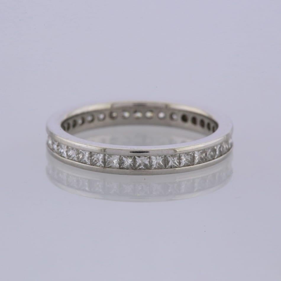 0.80 Carat Channel Set Princess Cut Diamond Full Eternity Ring Size N In Good Condition In London, GB