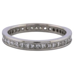 0.80 Carat Channel Set Princess Cut Diamond Full Eternity Ring Size N