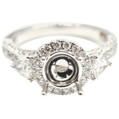 0.80 Carat Diamond 14 Karat White Gold Semi-Mount Engagement Ring