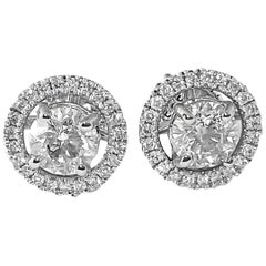 0.80 Carat Diamond and White Gold Jacket Stud Earrings