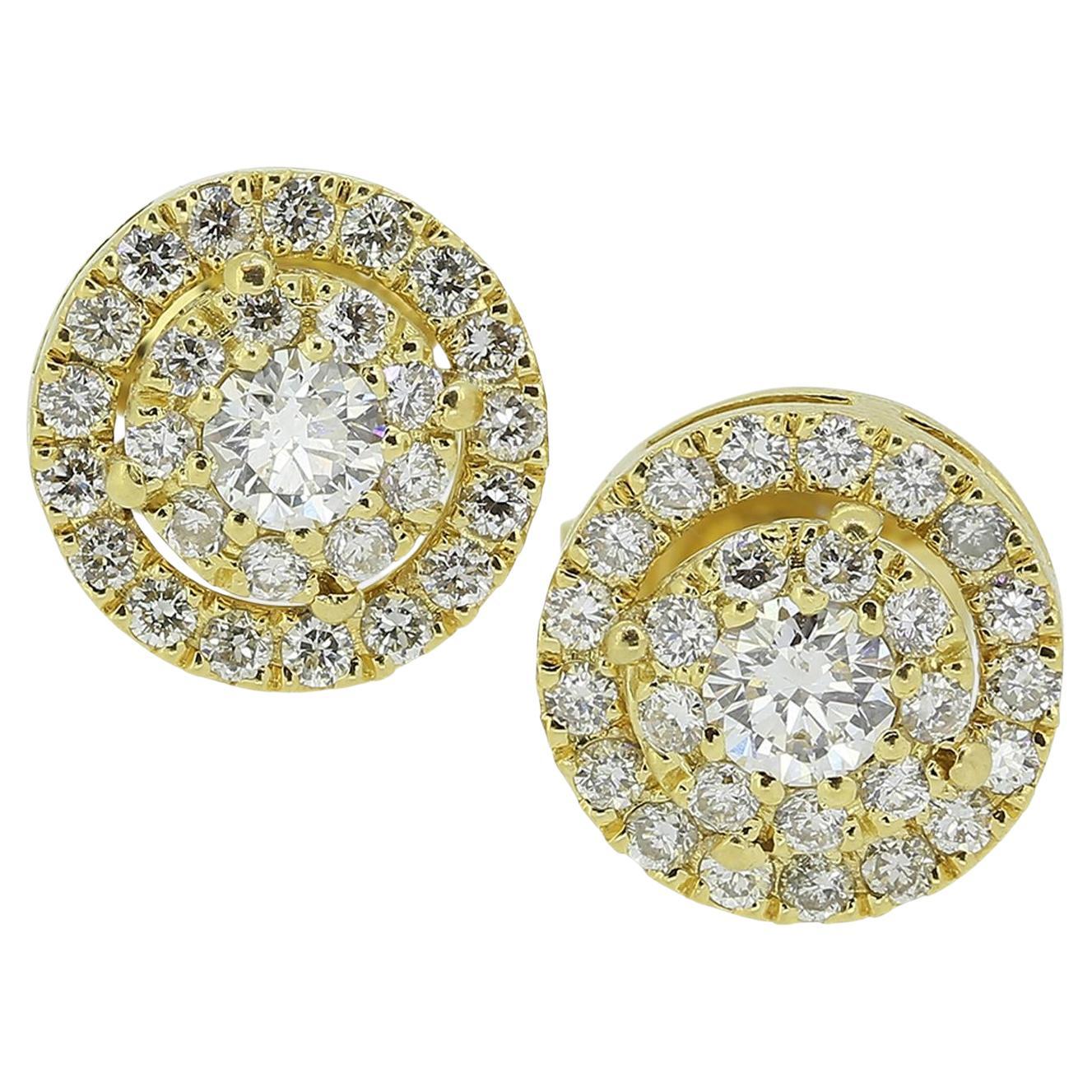 0.80 Carat Diamond Cluster Earrings