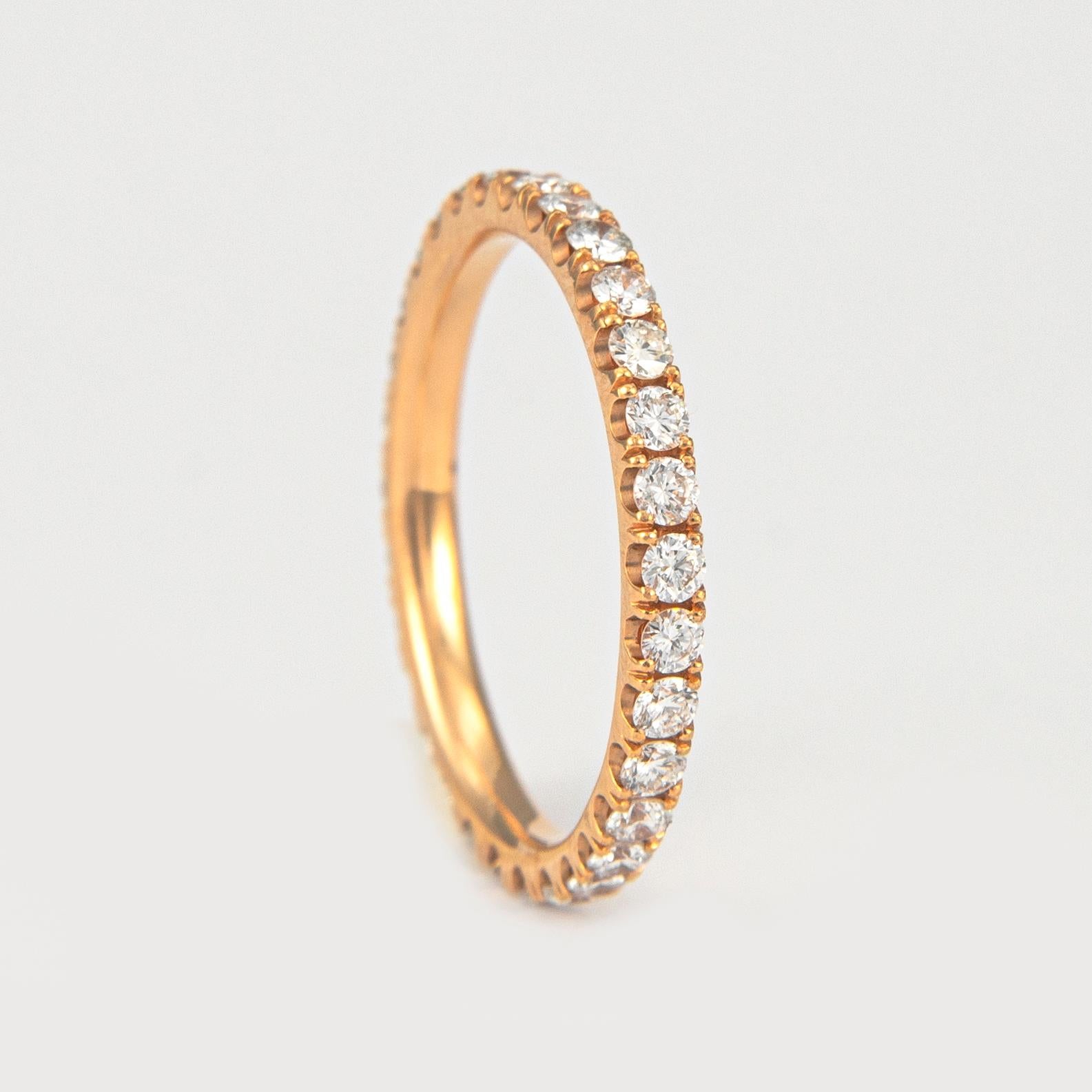 Moderne Alexander Beverly Hills Bracelet éternel en diamant de 0,80 carat or rose 18 carats 6,5 en vente