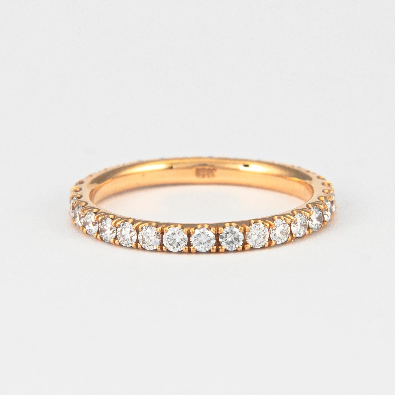 Taille ronde Alexander Beverly Hills Bracelet éternel en diamant de 0,80 carat or rose 18 carats 6,5 en vente