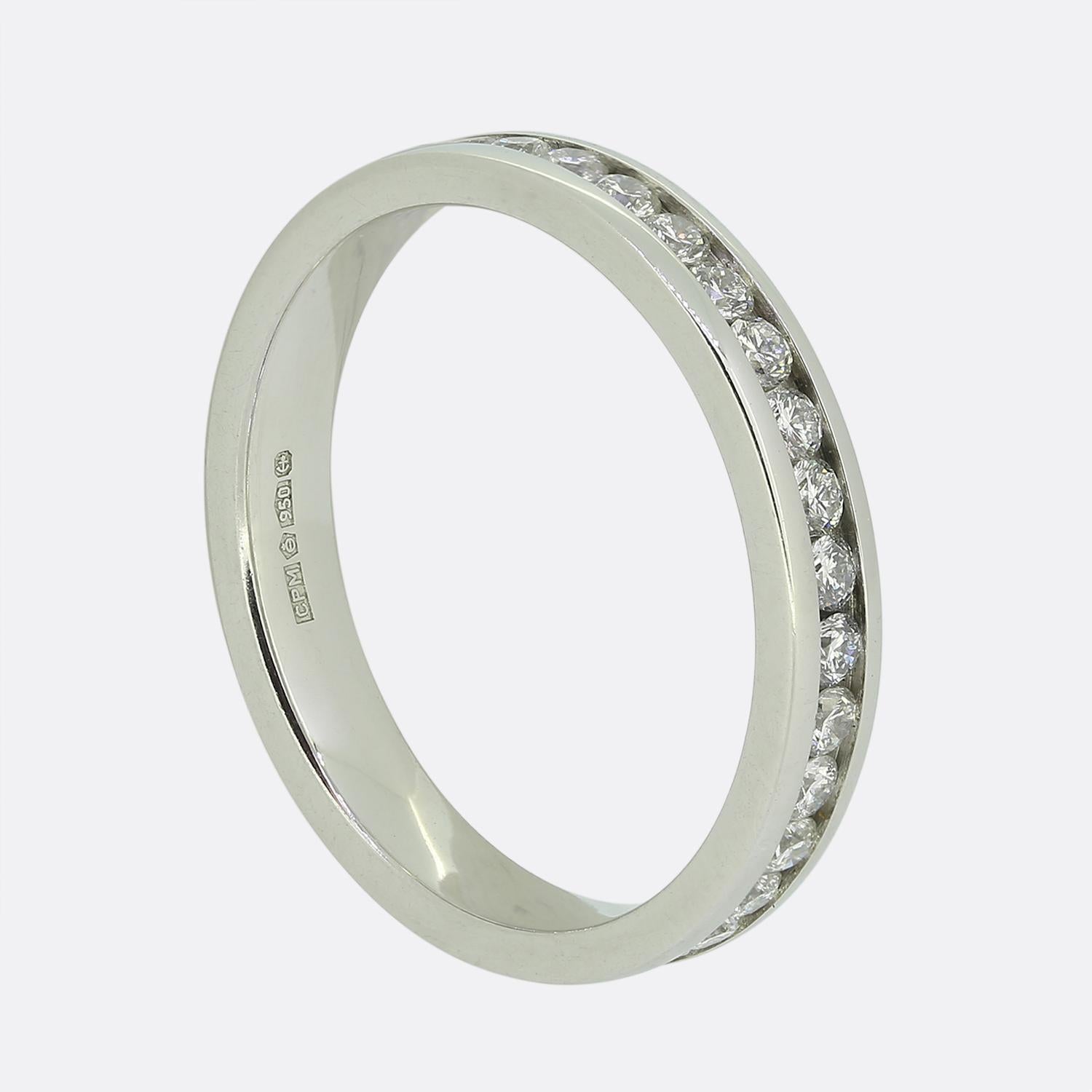 Anillo Eternidad Completa Diamante 0,80 Quilates Talla L 1/2 Corte brillante en venta