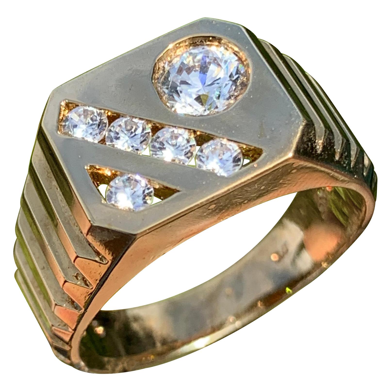 0.80 Carat Diamond Ring/Band, 10 Karat, 1980s Ben Dannie Original Design For Sale