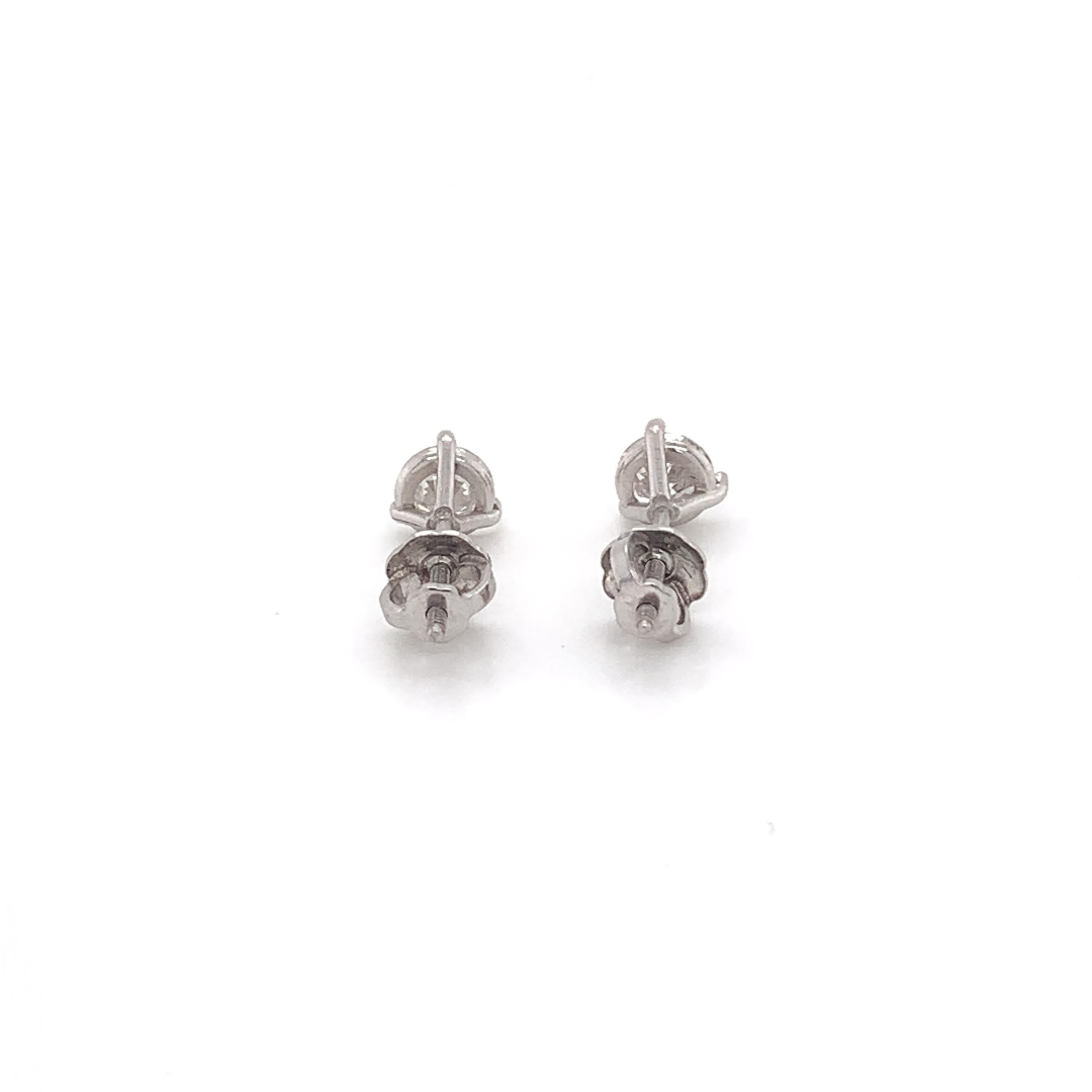 Brilliant Cut 0.80 Carat Diamond Stud Earrings