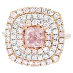  0.80 Carat Faint Pinkish Brown Diamond Ring SI1 Clarity GIA Certified