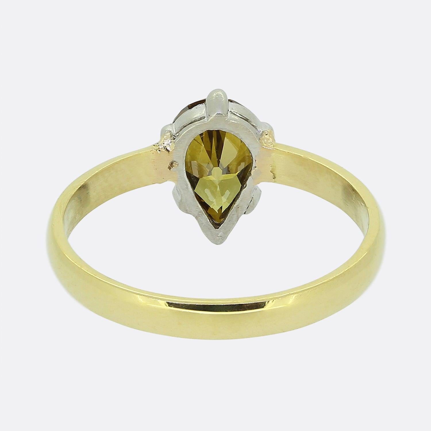 0.80 Karat Fancy Golden Brown Diamant Solitär Ring im Zustand „Gut“ im Angebot in London, GB