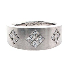 0.80 Carat Invisible/Channel Set Diamond 18 Karat Gents Ring