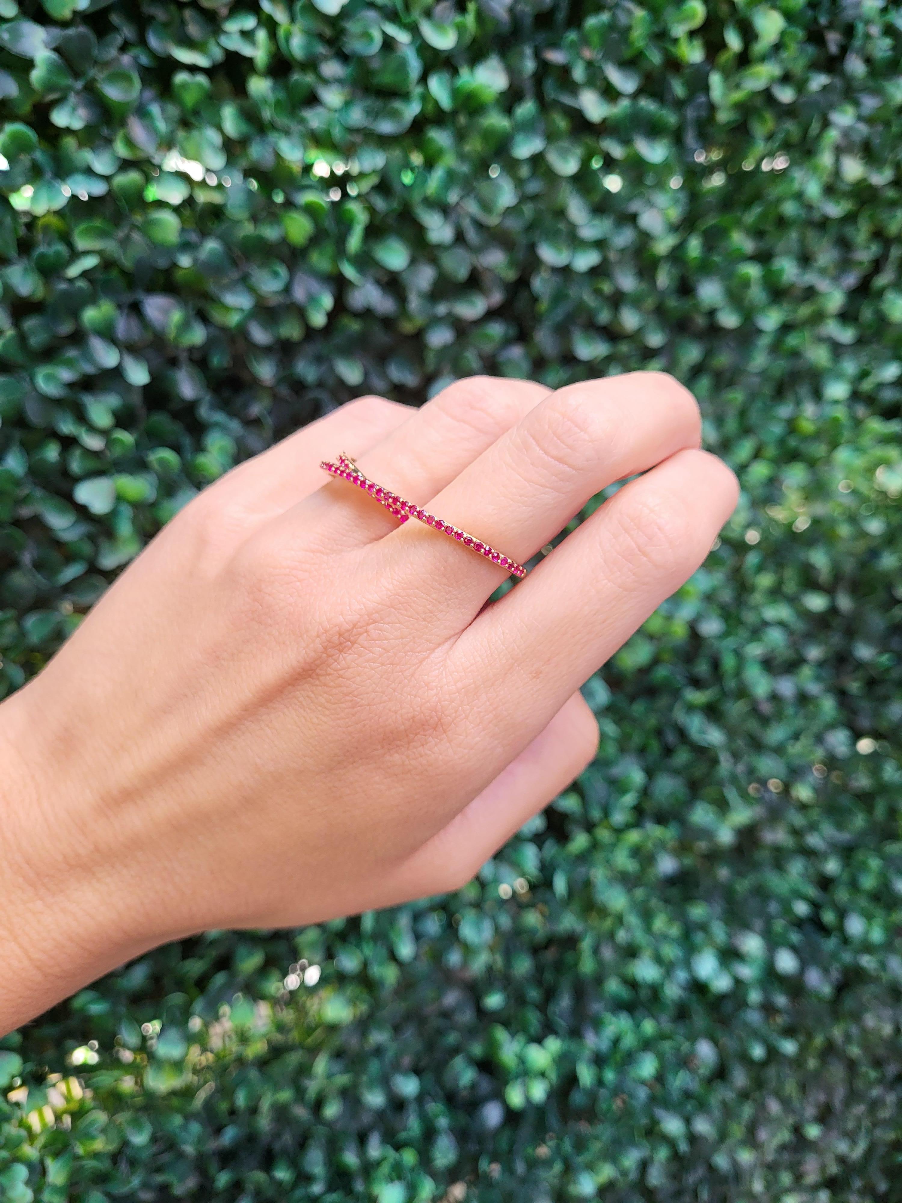 Anello di rubino naturale con più dita da 0,80 carati in vendita 4