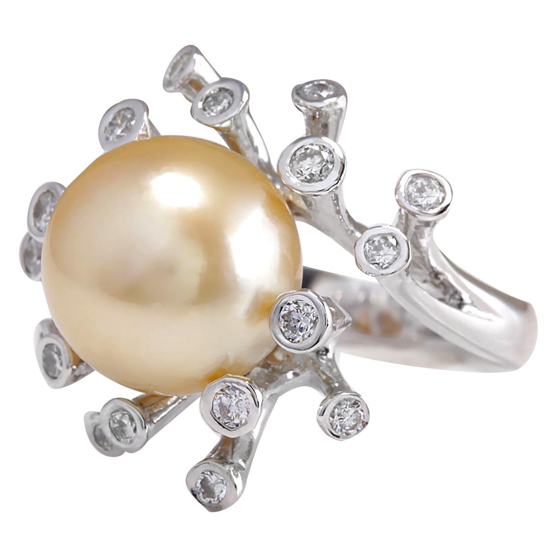 Stamped: 14K White Gold
Total Ring Weight: 9.2 Grams
Total Natural South Sea Pearl Weight is N/A (Measures: 13.00 mm)
Color: Gold
Total Natural Diamond Weight is 0.80 Carat
Color: F-G, Clarity: VS2-SI1
Face Measures: 24.95x23.00 mm
Sku: [703176W]