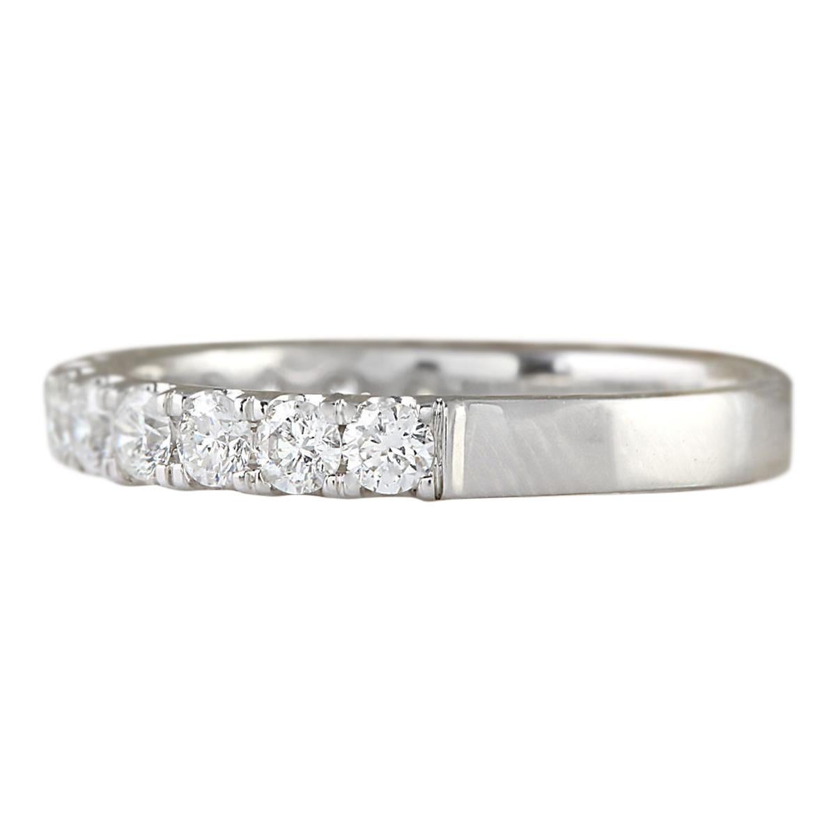 Stamped: 14K White Gold
Total Ring Weight: 2.5 Grams
Total Natural Diamond Weight is 0.80 Carat
Color: F-G, Clarity: VS2-SI1
Face Measures: 2.80 mm
Sku: [704179W]