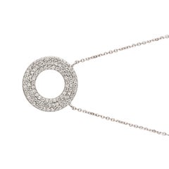 0,80 Karat natürlicher Diamant Kreis Halskette 14 Karat Weißgold G SI
