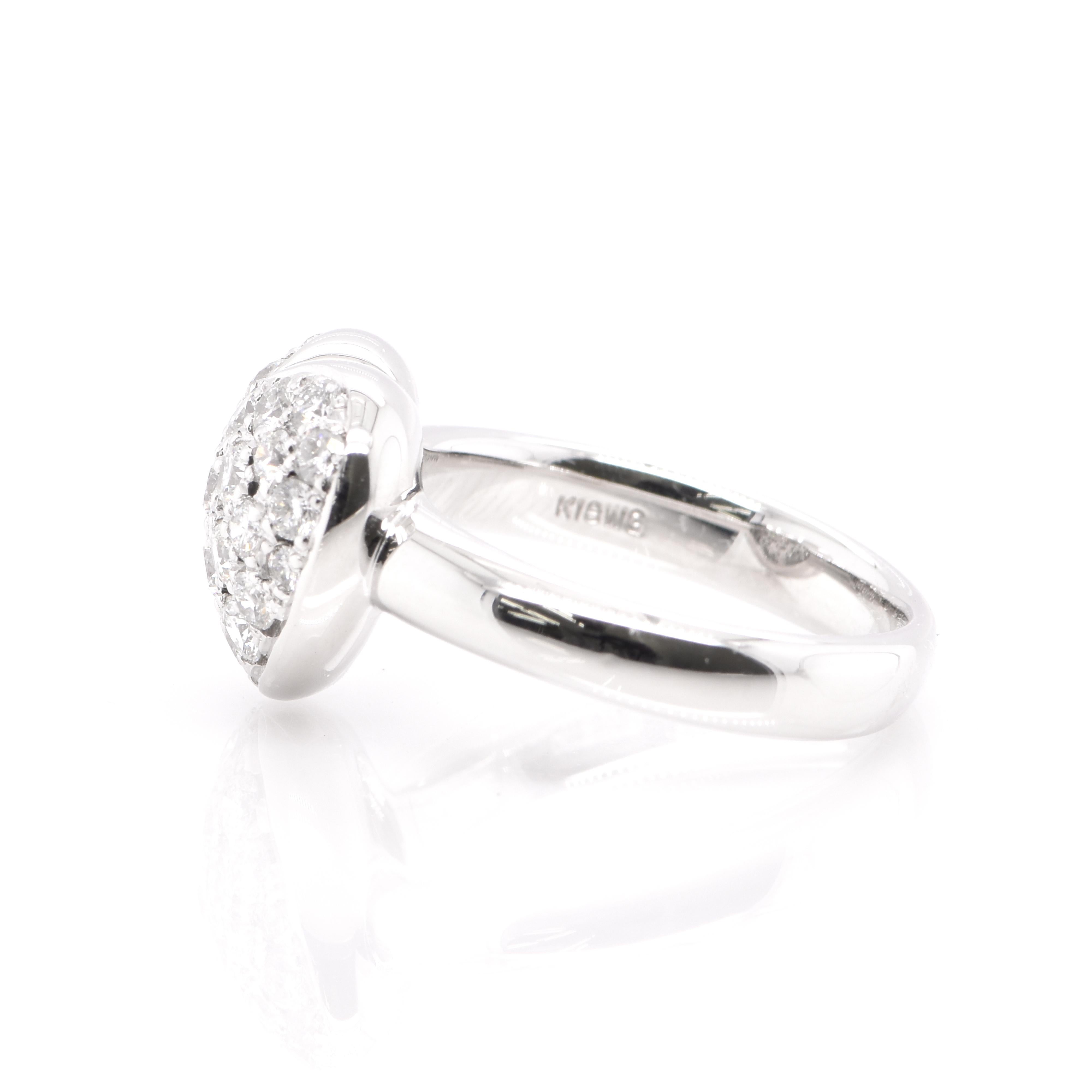 0,80 Karat, natürlicher Diamant-Cluster-Ring aus 18 Karat Weißgold (Rundschliff) im Angebot