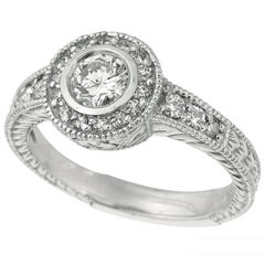 0.80 Carat Natural Diamond Engagement Ring G SI 14K White Gold