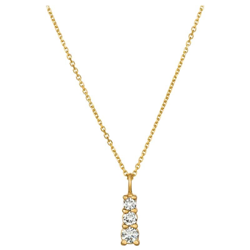 0.80 Carat Natural Diamond Necklace Pendant 14 Karat Yellow Gold G SI Chain For Sale