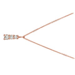 0.80 Carat Natural Diamond Necklace Pendant 14 Karat Rose Gold G SI Chain
