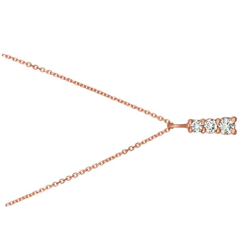 Rose Cut 0.80 Carat Natural Diamond Necklace Pendant 14 Karat Rose Gold G SI Chain For Sale