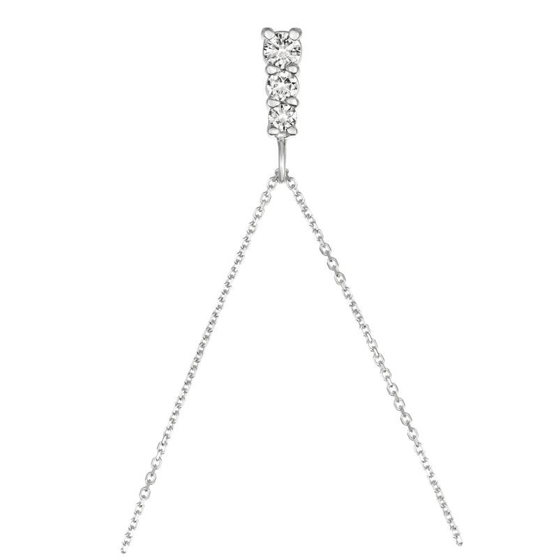 Contemporain Collier pendentif en or blanc 14 carats avec chaîne G SI et diamants naturels de 0,80 carat en vente