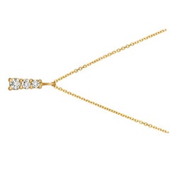 0.80 Carat Natural Diamond Necklace Pendant 14 Karat Yellow Gold G SI Chain