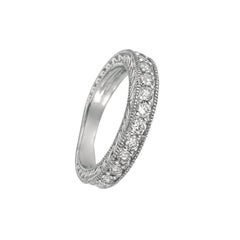 0.80 Carat Natural Diamond Stack Ring Band G SI 14 Karat White Gold