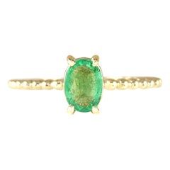 Natural Emerald Ring In 14 Karat Yellow Gold 
