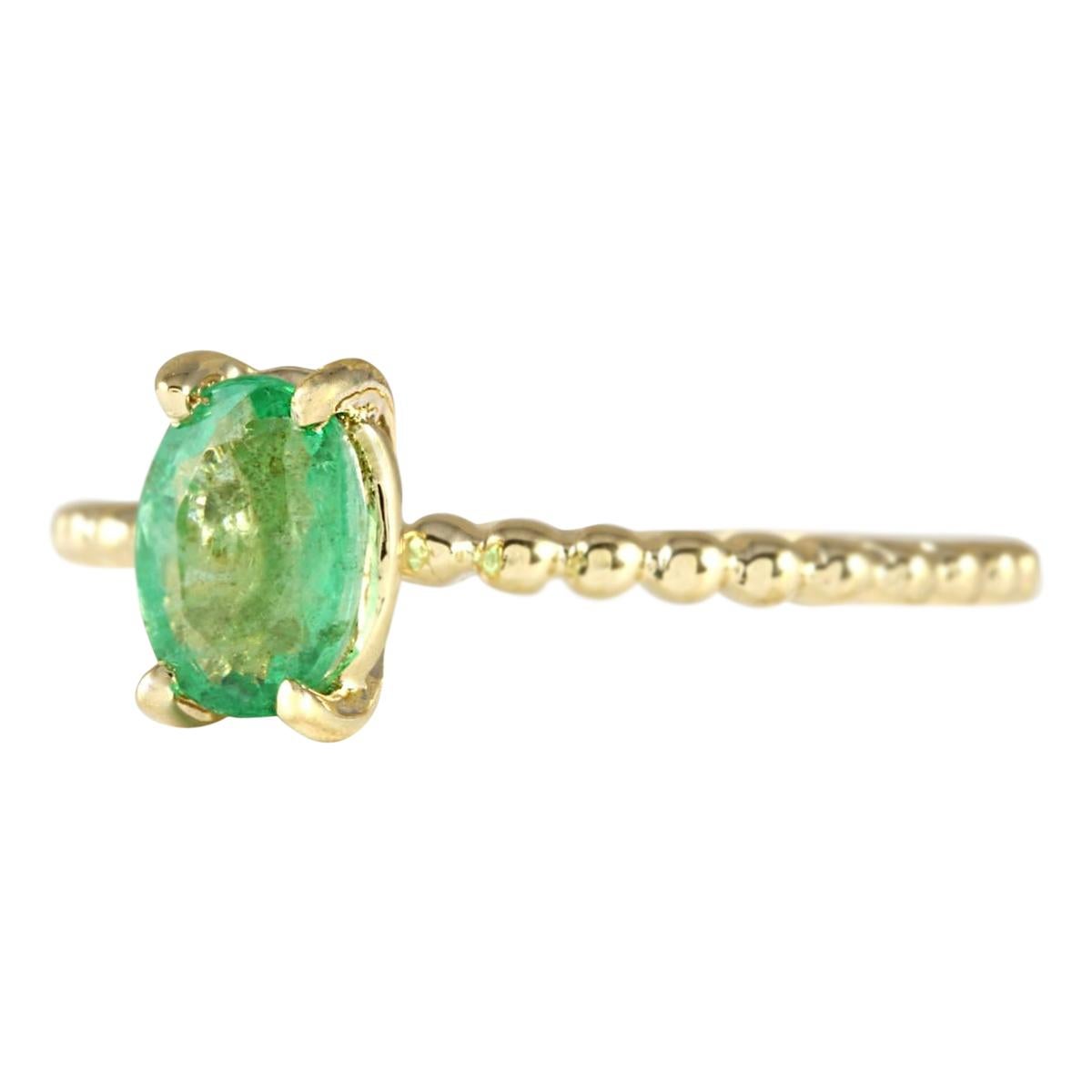 Stamped: 14K Yellow Gold
Total Ring Weight: 2.0 Grams
Total Natural Emerald Weight is 0.80 Carat
Color: Green
Face Measures: 7.00x5.00 mm
Sku: [703408W]