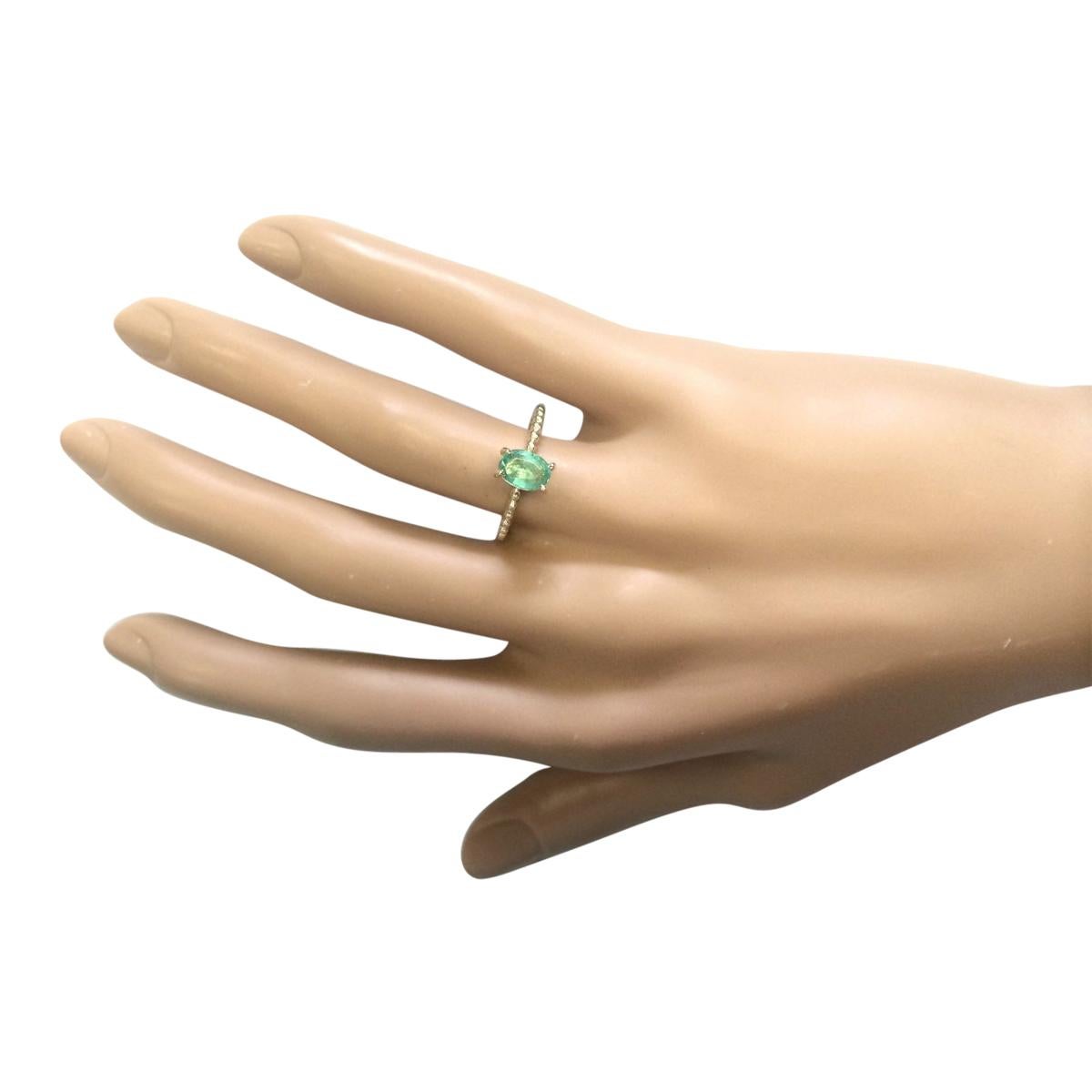 Natural Emerald Ring In 14 Karat Yellow Gold  In New Condition For Sale In Los Angeles, CA
