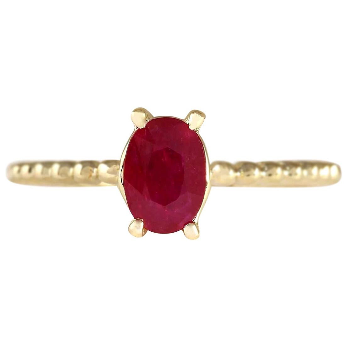 Ruby Ring In 14 Karat Yellow Gold 