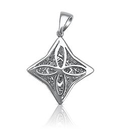 Pendentif « Star » en or blanc 18 carats et diamant taille princesse de 0,80 carat