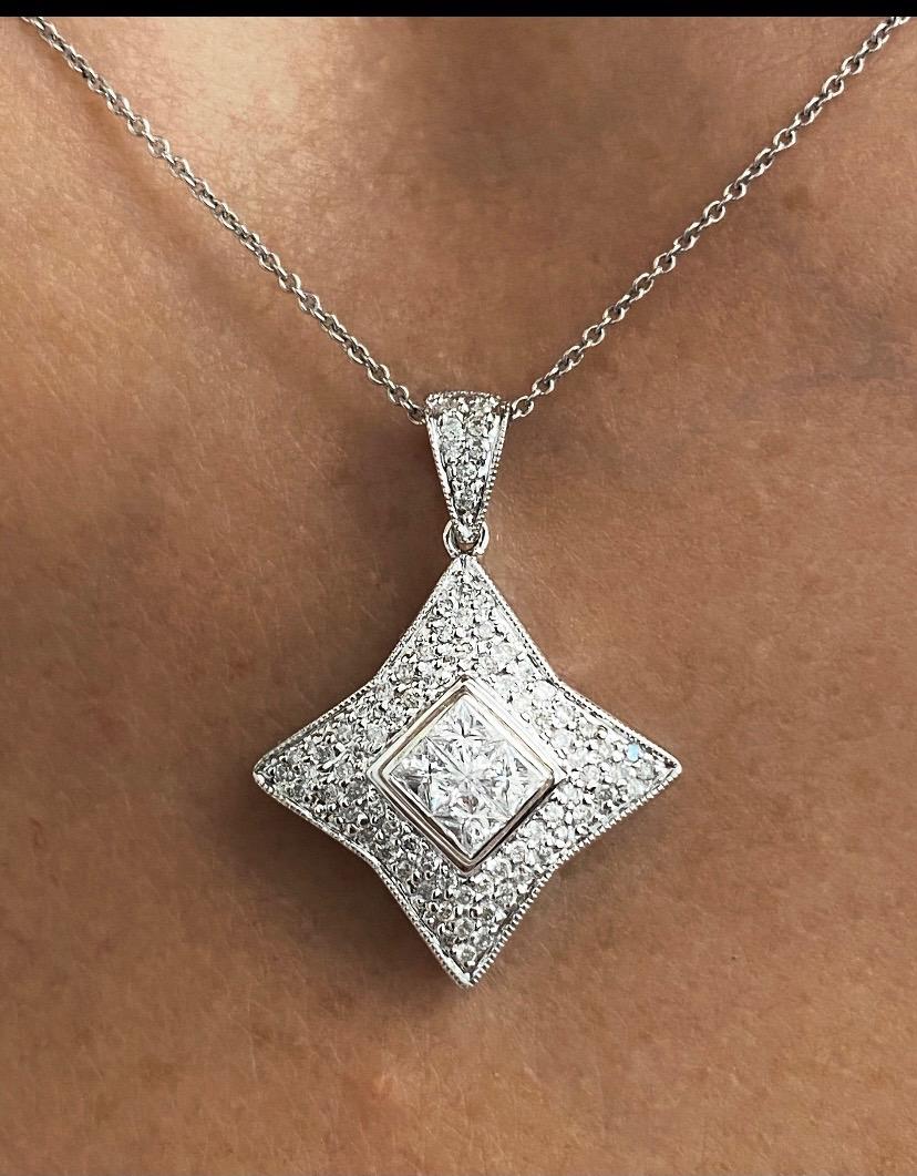 0,80 Karat Diamant im Prinzessinnenschliff und 18 Karat Weißgold 