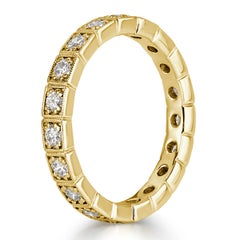 Mark Broumand 0,80 quilates Diamante redondo talla brillante engastado en bisel Anillo de eternidad