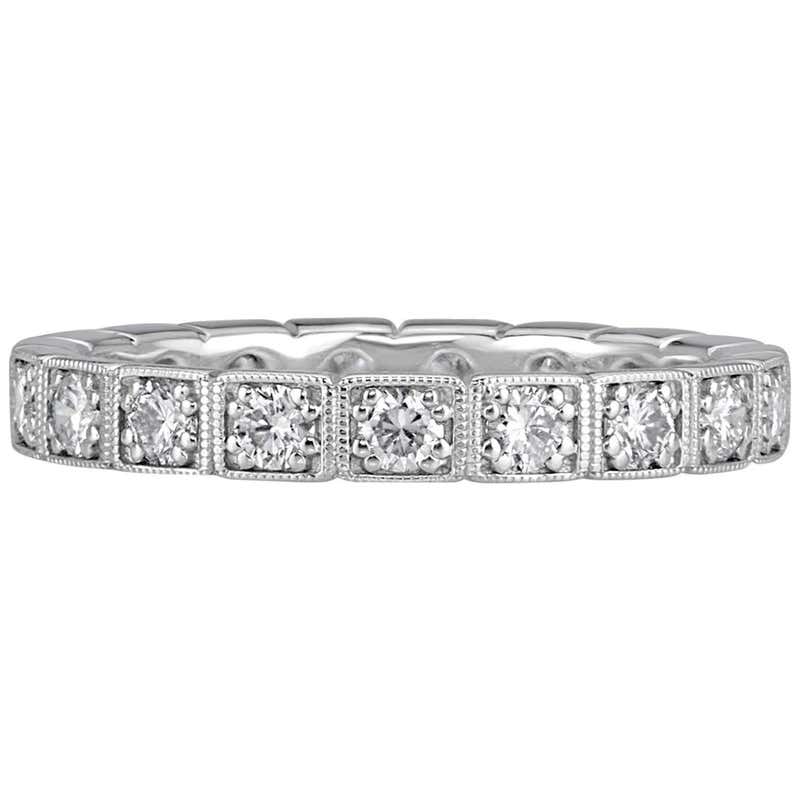 Mark Broumand 0.80 Carat Round Brilliant Cut Milgrain Diamond Eternity ...