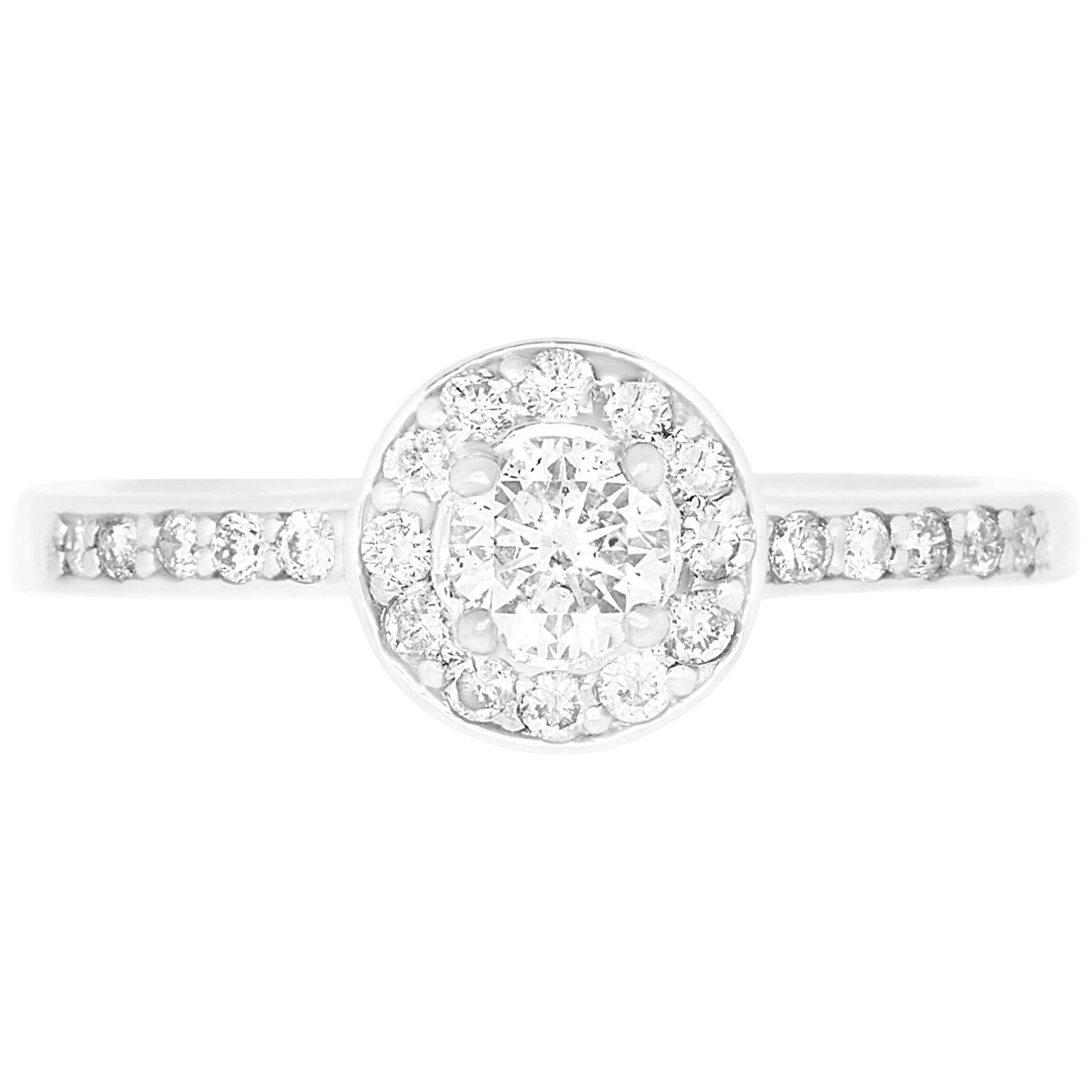 Round Diamond Halo Engagement Ring