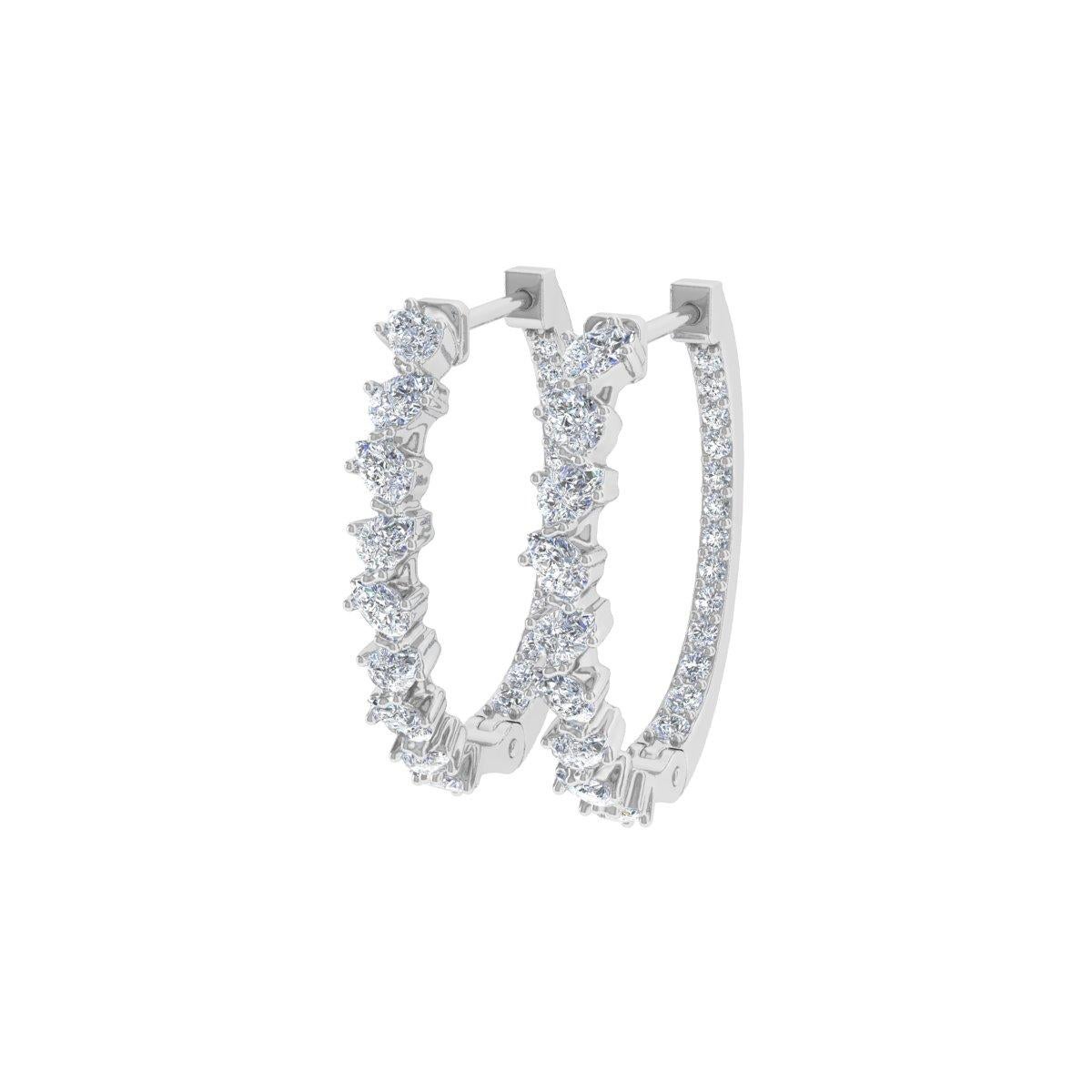 Pendientes de diamantes naturales talla pera brillante SI/H de 0,80 quilates y oro blanco de 14 quilates Corte pera en venta