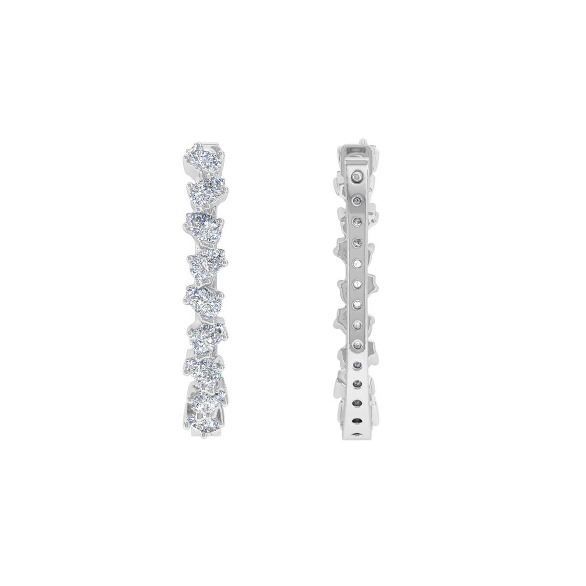 Pendientes de diamantes naturales talla pera brillante SI/H de 0,80 quilates y oro blanco de 14 quilates en Nuevo estado para la venta en Diera, Dubai
