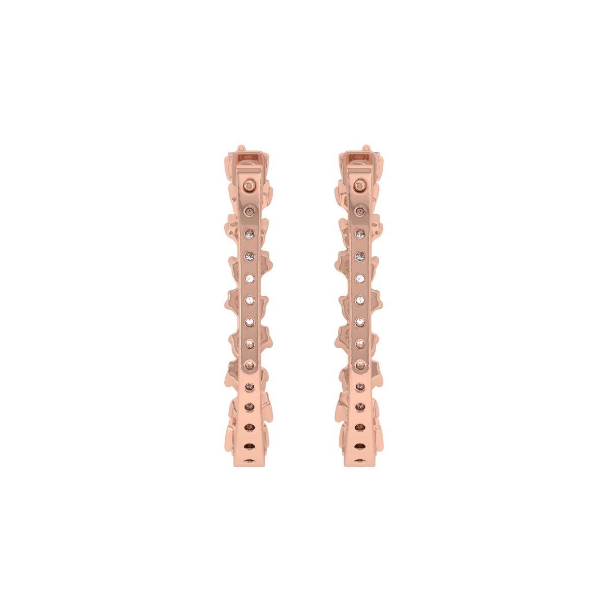 Pear Cut 0.80 Carat SI Clarity HI Color Pear Diamond Earrings 18 Karat Rose Gold For Sale