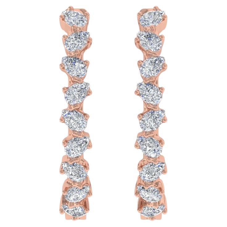 0.80 Carat SI Clarity HI Color Pear Diamond Earrings 18 Karat Rose Gold