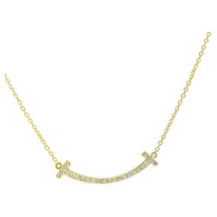 0.80 Carat Tiffany & Co. Style Smile Diamond & 18k Gold Pendant