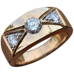 Vintage 0.80 Carat TW Men's Diamond Ring / Wedding Ring / Band, 14 Karat