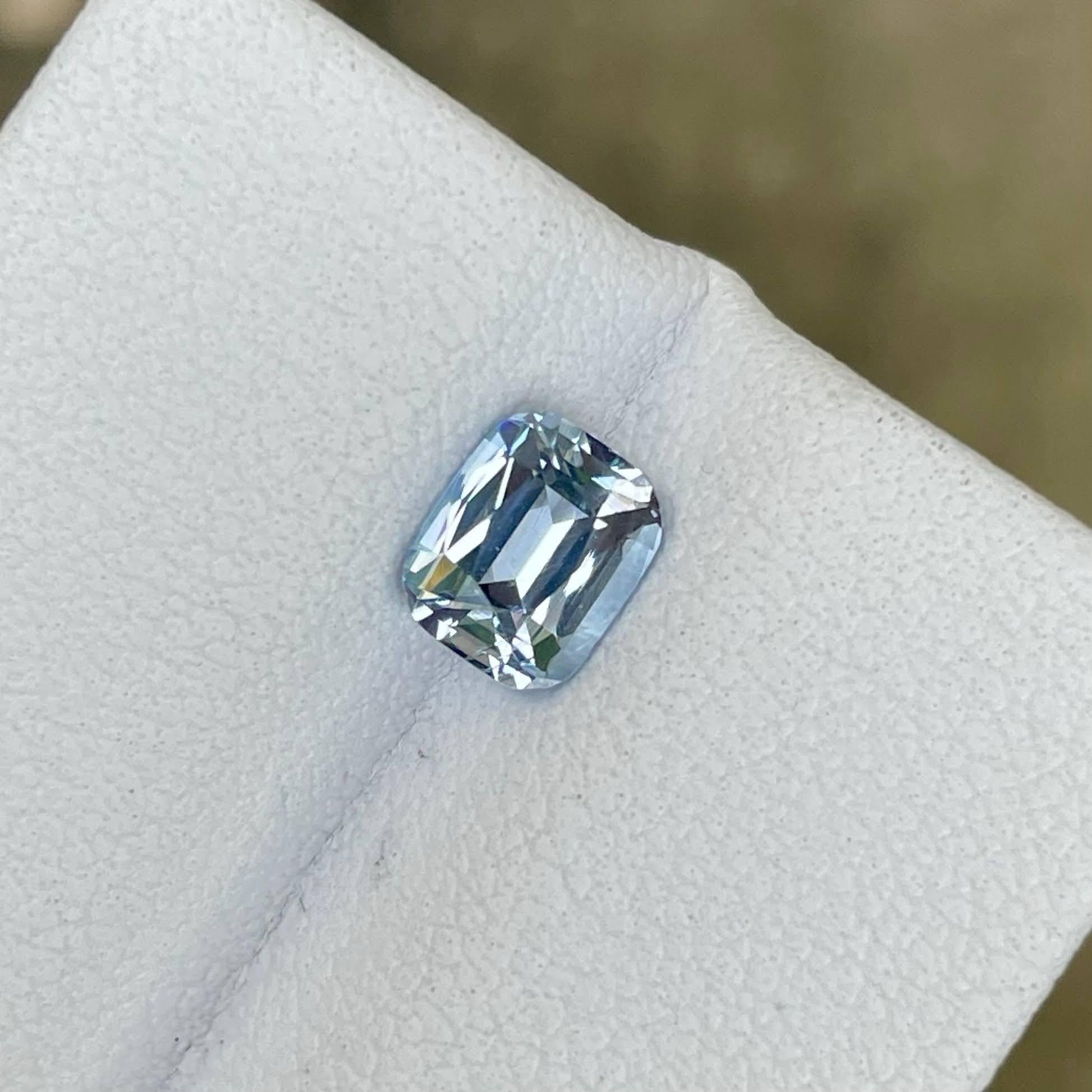 Weight 0.80 carats 
Dimensions 6.3x5.2x3.6 mm
Treatment none 
Origin Africa 
Clarity VVS
Shape cushion 
Cut fancy cushion



This beautiful 0.80 carats Light Blue Aquamarine gemstone, meticulously cut into a classic cushion shape, radiates a serene
