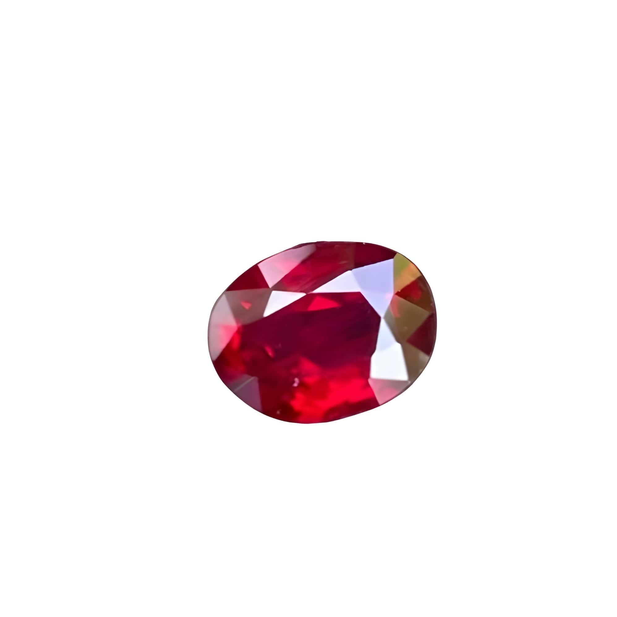Oval Cut 0.80 Carats Oval Shaped Natural Mozambique Loose Red Ruby Gemstone VVS Clarity For Sale