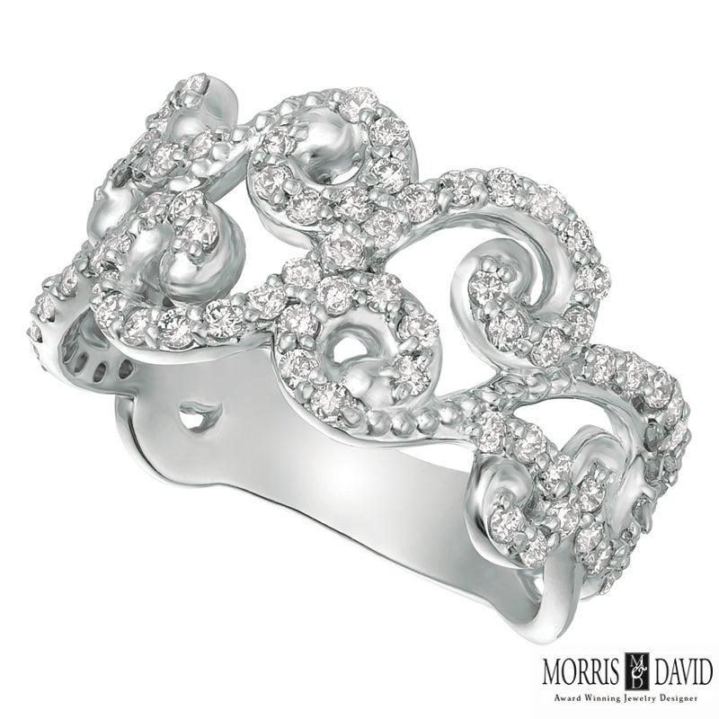 For Sale:  0.80 Ct Natural Round Cut Diamond Ring G SI 14k White Gold 4